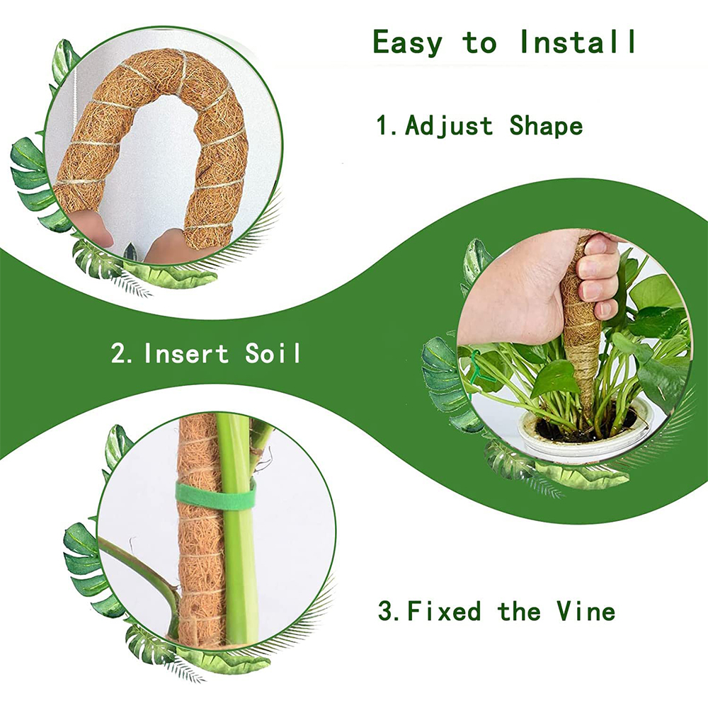 Postes de plantas flexibles DIY para plantas, palos Monstera, soporte para entrenar en interiores, para crecer hacia arriba, estacas hechas a mano para escalar