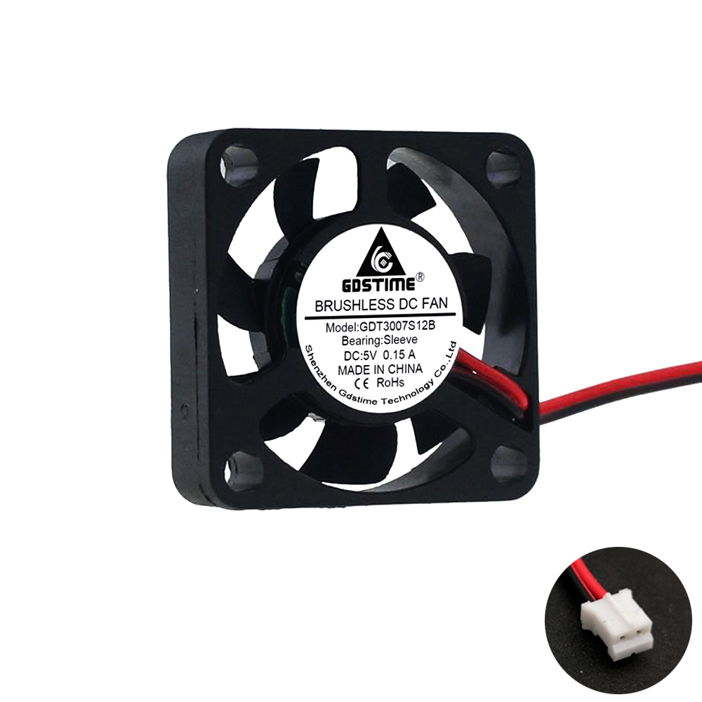 3007 Borstelloze Fan Dc 5V 12V 3Cm 30Mm 30X30X7mm Kleine Voeding Koeling 3D Printer Mini koellichaam Laptop: 5V   PH2.0   2Pin