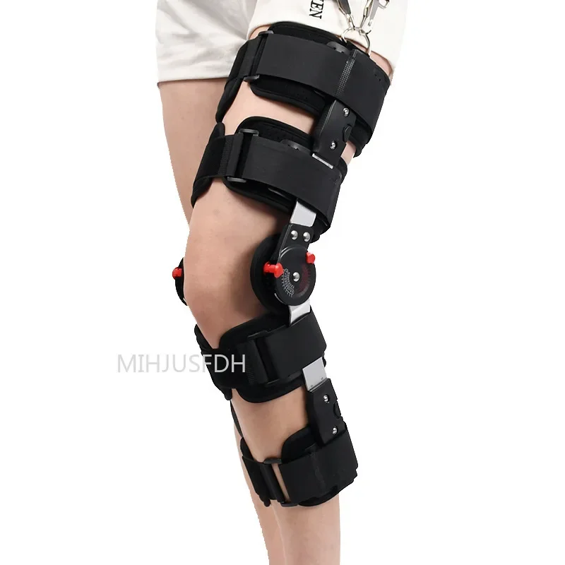 Neues Modell Orthopädischer Stützstabilisator nach der Operation Verstellbare Knieorthese mit Scharnier Kniegelenkfixierung Bahre