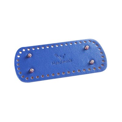 Długie owalne dno do torby z dzianiny PU skórzane akcesoria do toreb ręcznie dno 44 otwory DIY Crochet Pad torebka damska dolna torebka: blue