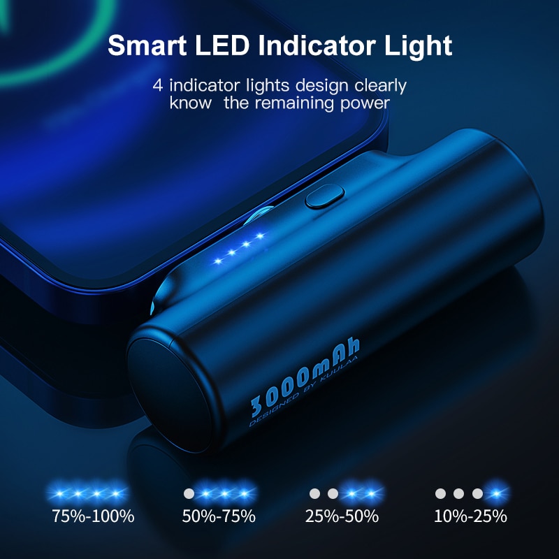 Kuulaa Magnetische Power Bank 3000Mah Mini Magneet Charger Powerbank Voor Xiaomi Emergency Mobiele Draagbare Magnetische Externe Batterij