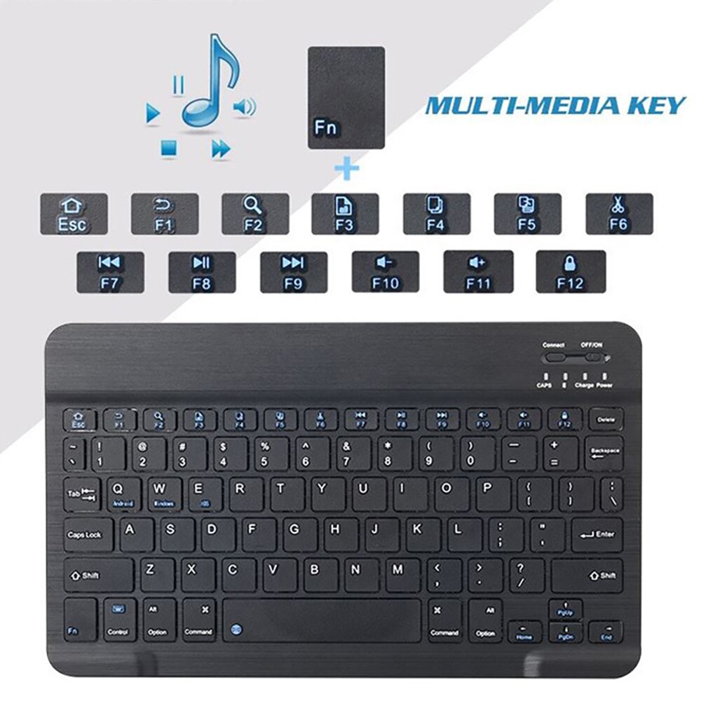 Teclado inalámbrico con Bluetooth para tableta, accesorio con soporte para Lenovo Miix 2/Miix 3/Moto Tab/Tab E10 M10 P10/Tab 2/Tab 3/Tab 4 10 Plus