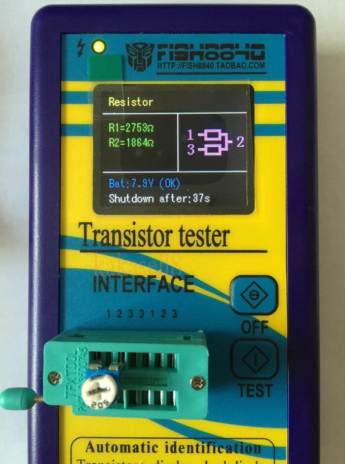 Probador de transistores TFT, medidor de capacitancia de triodo de diodo LCR ESR NPN PNP MOSFET