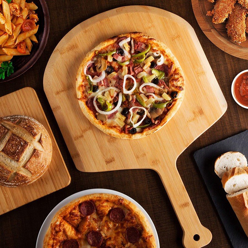 Pizza Schil, paddle-Spatel Grade Bamboe-12 Inches Handvat-Lichtgewicht Te Gebruiken Voor Professionele Zelfgemaakte Pizza