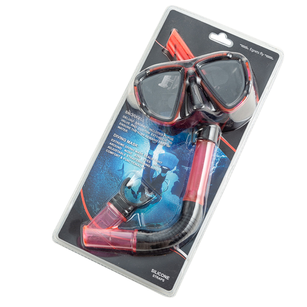 Spiegel Lens Duikbril Professionele Duiken Maskers Snorkelen Set Anti-Fog Bril Bril Zwemmen Vissen Zwembad Apparatuur: Red
