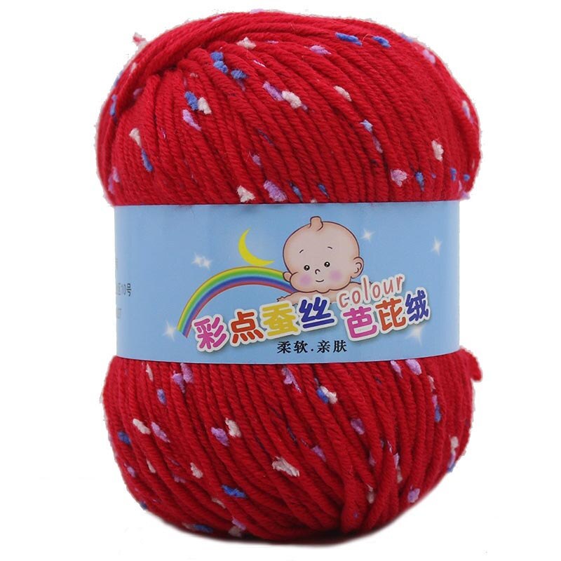 50g Bunte Dot Wolle Häkeln Garn Mehrzweck Baby Wolle Hut Schal Linie Hand Stricken Liefert DIY Pullover Bekleidung zubehör: RED
