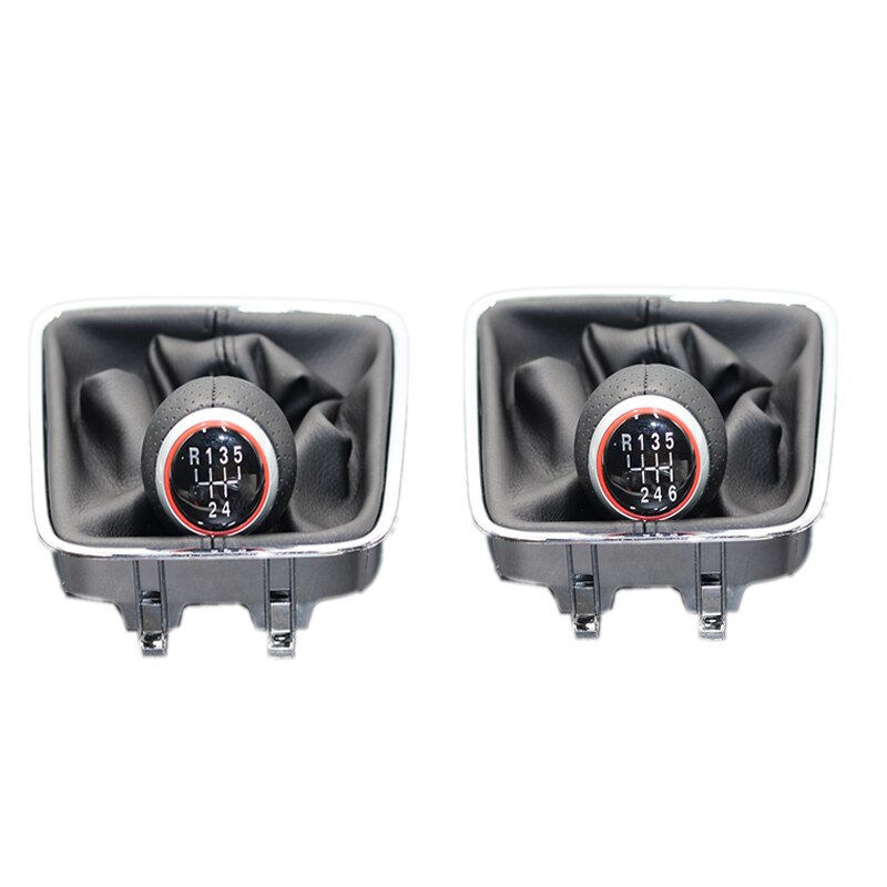 Voor vw tiguan 5n 2007 auto 5/6 versnellingen auto versnellingspook niveau pookknop met pu lederen laars