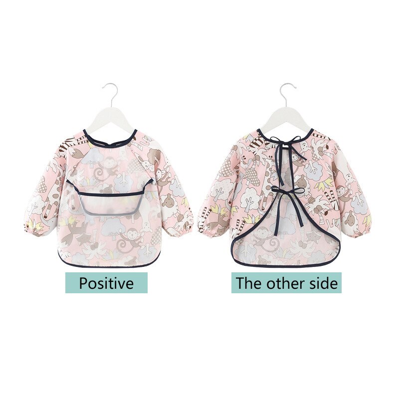 Baby Bibs Waterproof Short Sleeve Cartoon Feeding Accessories - Polyester Cotton Acrylic - Unisex Toddler Infant