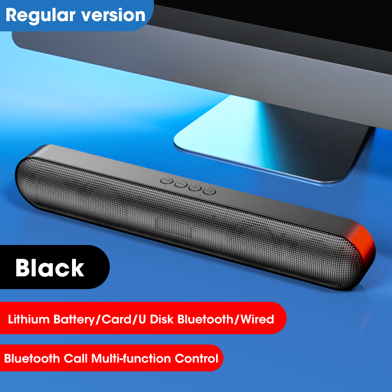 Cool Lichten Modus 4D Soundbar 5.0 Bluetooth Speakers Thuis Luidspreker Box 360 ° Surround Stereo Subwoofer Sound Bar Voor Pc laptop: Black