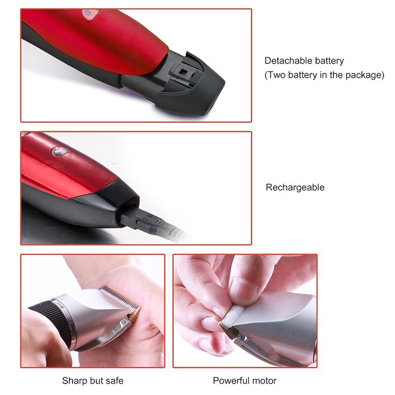 Tondeuse voor #39 , kappers tondeuse, elektrische tondeuse voor heren, oplaadbare ingebouwde kam, draadloze tondeuse