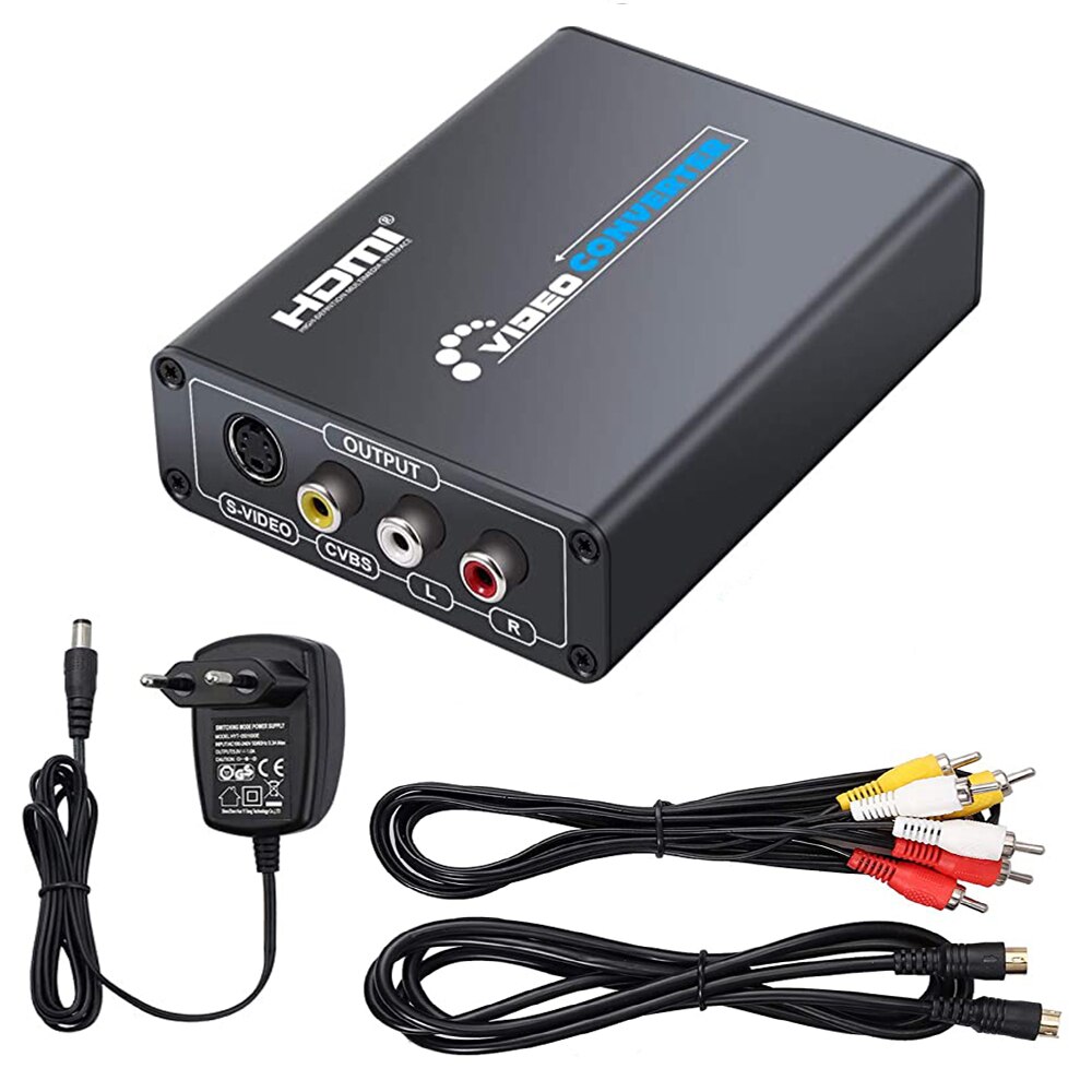 HDMI to AV S-Video CVBS Video Converter HDMI to SVIDEO+S VIDEO Switcher Adaptor HD 3RCA PAL/NTSC Switch for TV PC Blue-Ray DVD