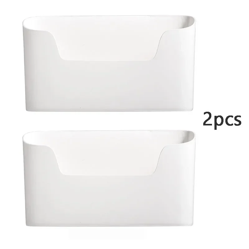 Kitchen Wall-mounted Adhesive Storage Rack Multifunctional Cabinet Door Storage Box Under Sink Drawer Shelf Bathroom Organizer: Clear