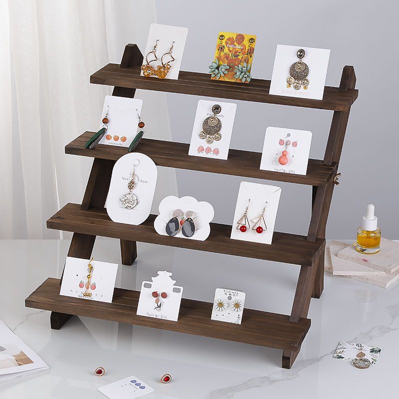 Holz Anzeige Stand Trapez Armbinde Ring Schmuck Gestell Ohrringe Karten Halfter Nagel Stall Anzeige Stand Puppe Regal Veranstalter