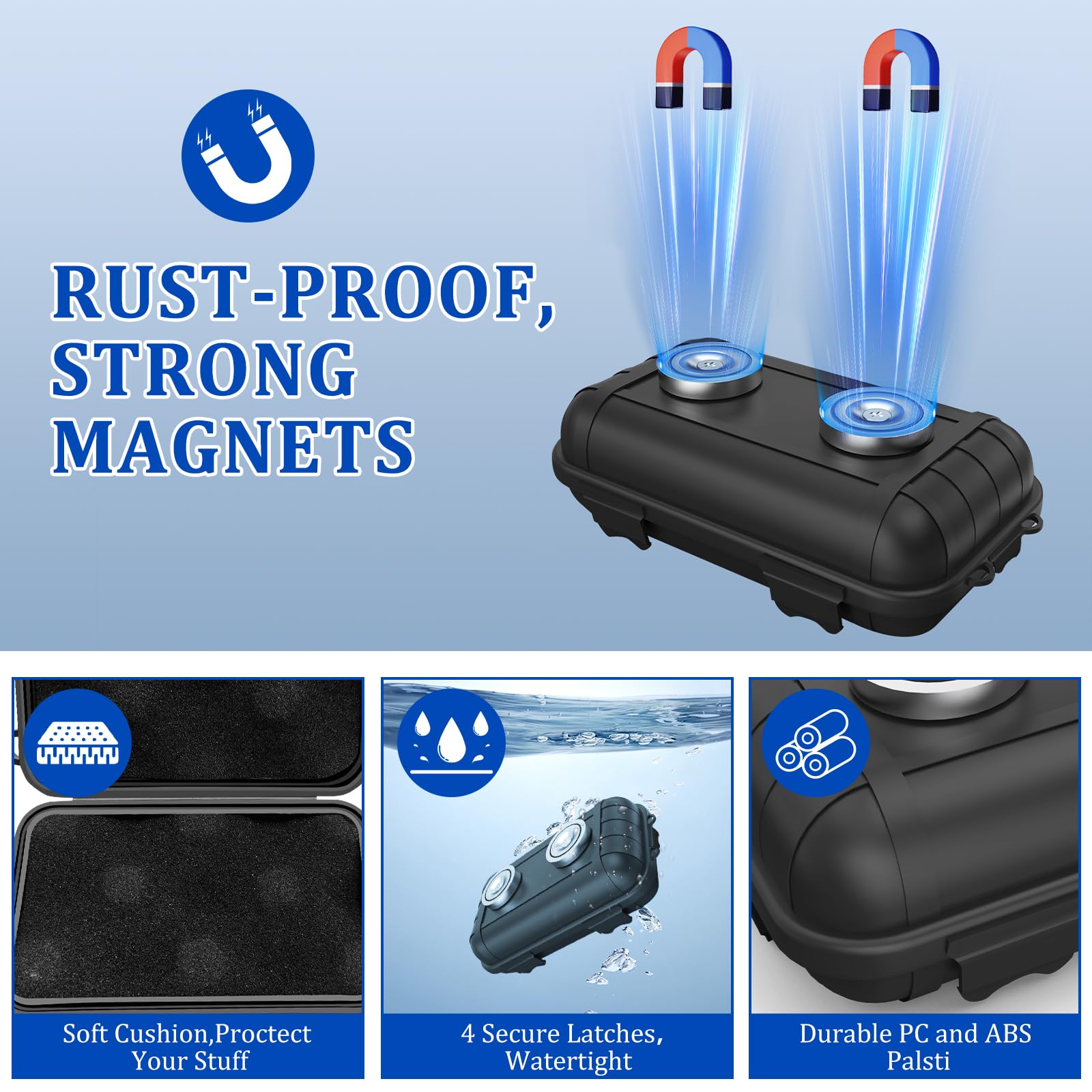 Magnetische sleutelhouder onder auto Verberg een sleutel buiten Buiten Waterdichte sleutelverbergdoos voor kamperen Road Trip RV Lange afstandsreizen