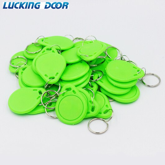 100 Stuks 13.56 Mhz Ic M1 Keyfobs Tags Toegangscontrole Rfid Key Finder Card Token Aanwezigheid Management Sleutelhanger: green 100pcs