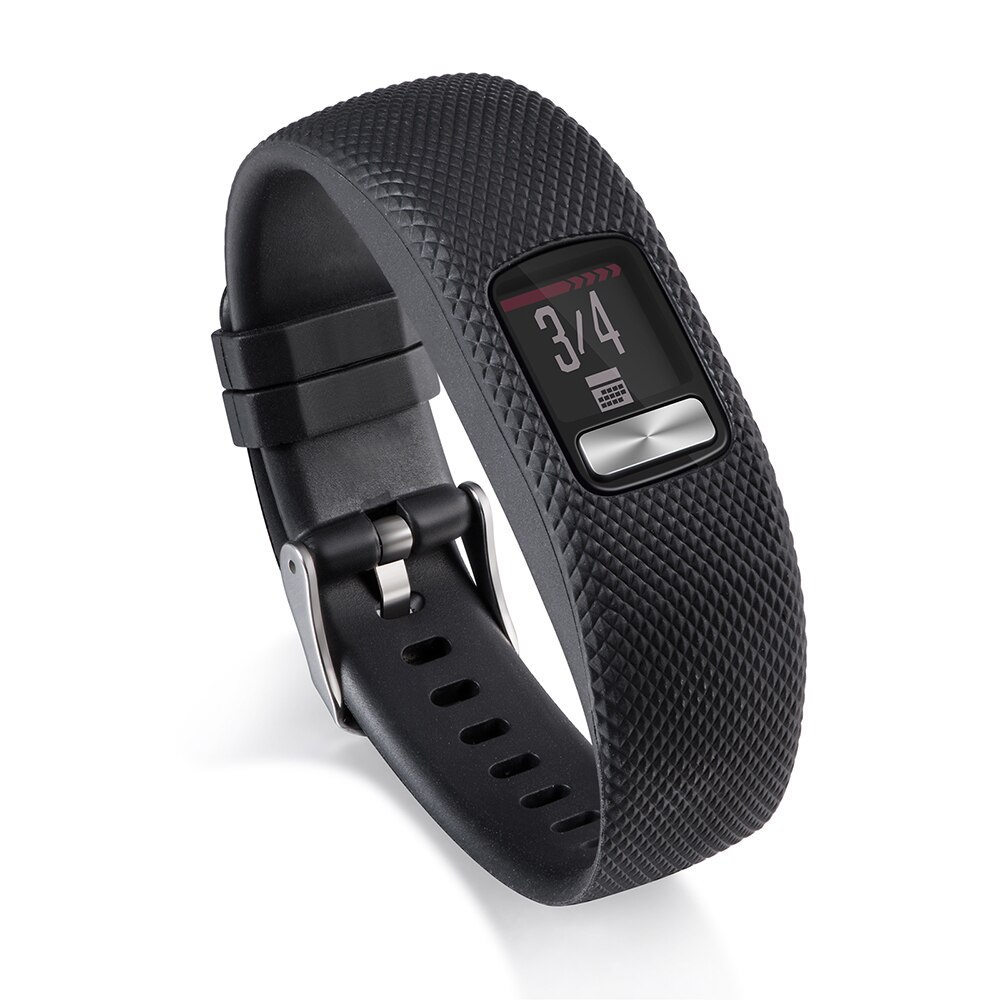 Bracelet souple pour Bracelet GARMIN VIVOFIT 4 Vivofit4 Bracelet montre intelligente activité Fitness Tracker remplacement ceinture de poignet: black / L