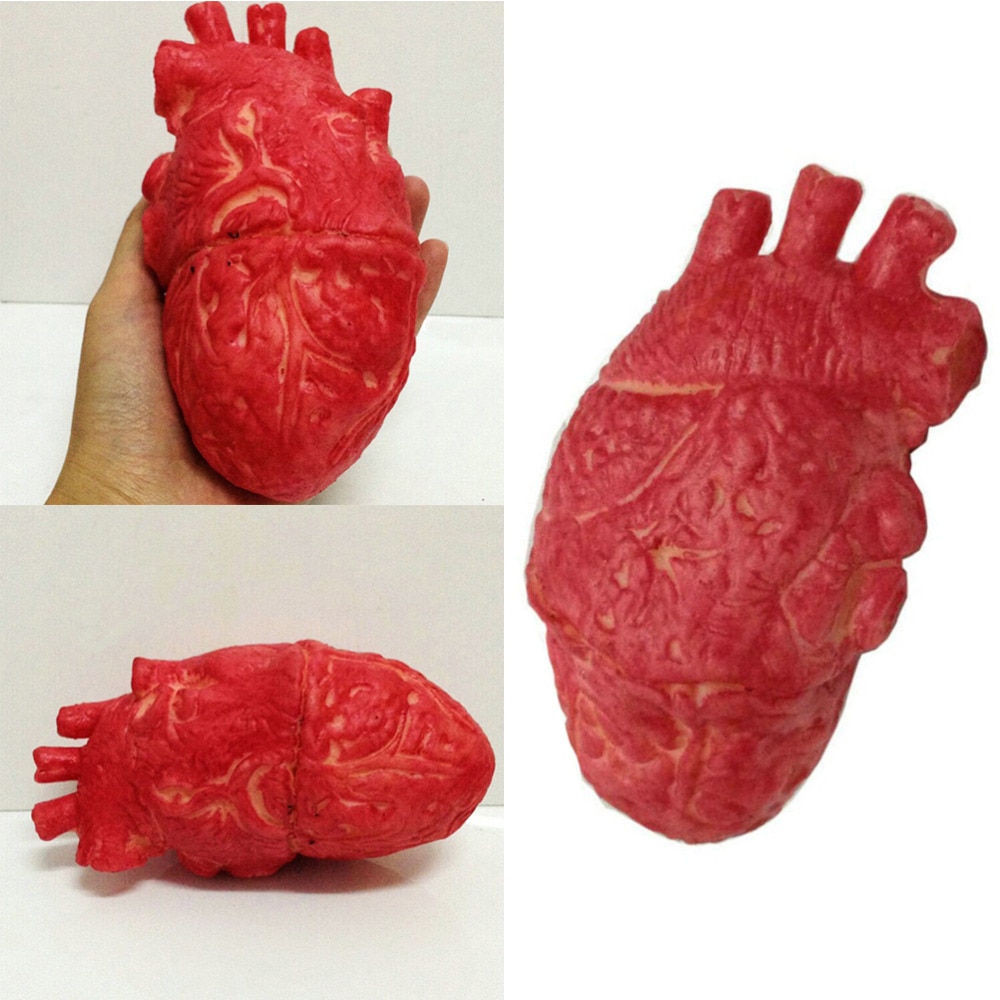 1PC Halloween entsetzlich Blutigen Durchtrennt Grusel unheimlich Menschliche Herz lebensgroß unheimlich Gefälschte Gummi blutig Körper Teil Halloween Dekorationen