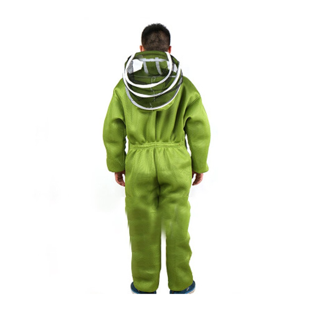 Ventilated Full Body Beekeeping Bee Keeping Suit with Leather Gloves Green Color Child Beekeeping Protective