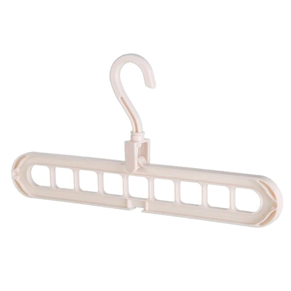 9-hole Clothes Hanger 3D Space Saving Magic Clothes Hanger With Hook Cabinet Organizer 360 Rotation Storage: Khaki