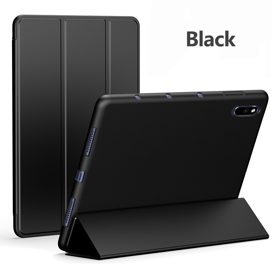 Hoesje voor huawei matepad 10.4 inch siliconen vouw zachte hoes funda coque hoesje voor matepad 10.4 inch hoesje cover capa etui: Zwart