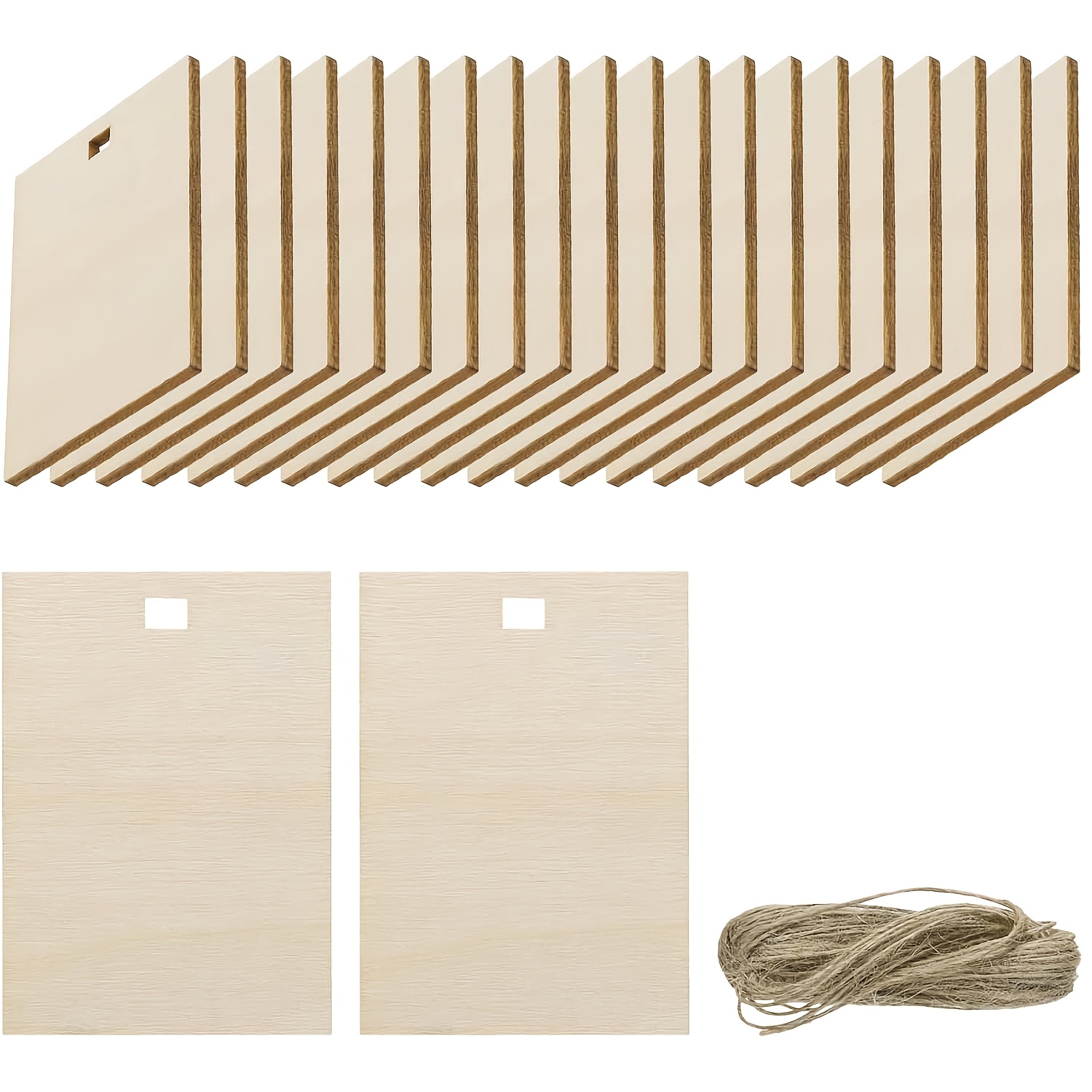 36 peças de etiquetas de madeira em branco retangulares de ângulo reto com furo 2.76x4.33 peças de madeira etiquetas de presente de madeira para projetos de artesanato