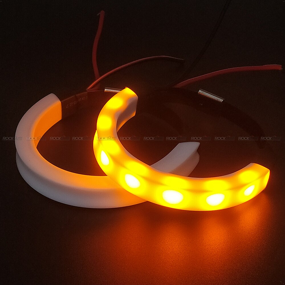 Turn Signal Led Light Strips Op Voor/Achter Vork Schokdemper Voor Kawasaki Z125 Z400 Z650 Z800 Z900 Z1000 w800 Versys 650/1000: 53.1mm-76mm Orange