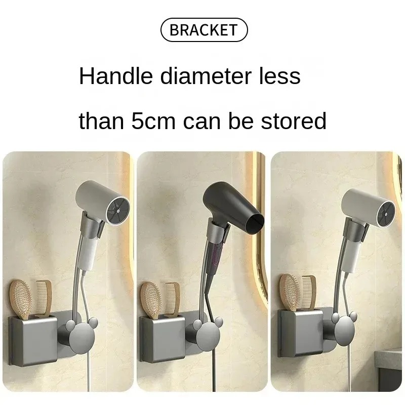 No need To Punch Holes No Need To Hold Adjustable Wall Hanging Hair Dryer Holder Free Of Hands Universal Air Duct Storage Rack
