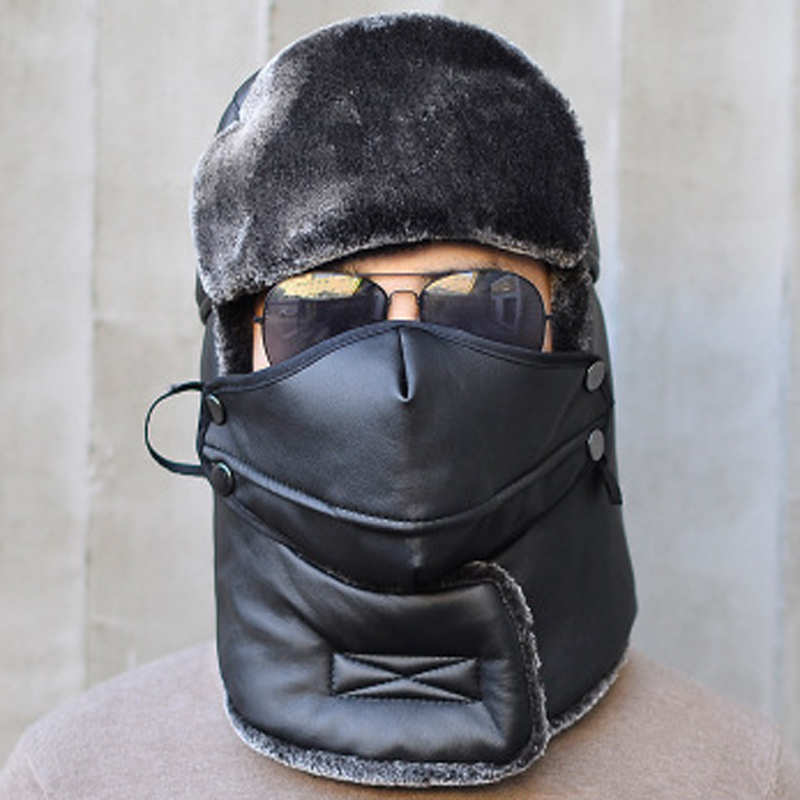 Ademende wintermutsen voor heren en dames, warme fleece gezichtsmaskers, oorbeschermers, skimaskers, snowboardmutsen, fietsmutsen, winddichte mutsen, 5 kleuren: Zwart