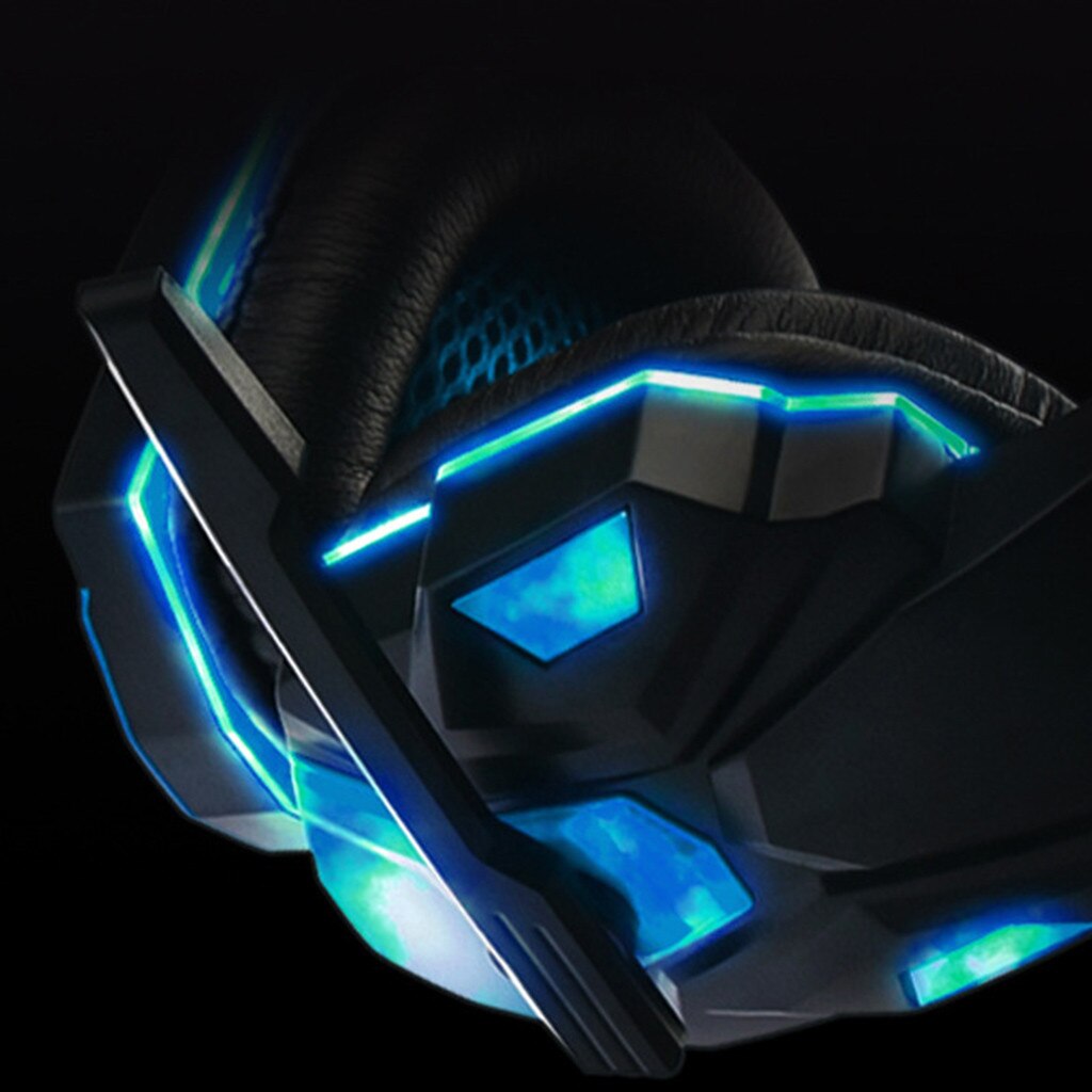 Gaming headset wired headset stereo surround PS4 player headset HD microphone LED light PS4 PC#30