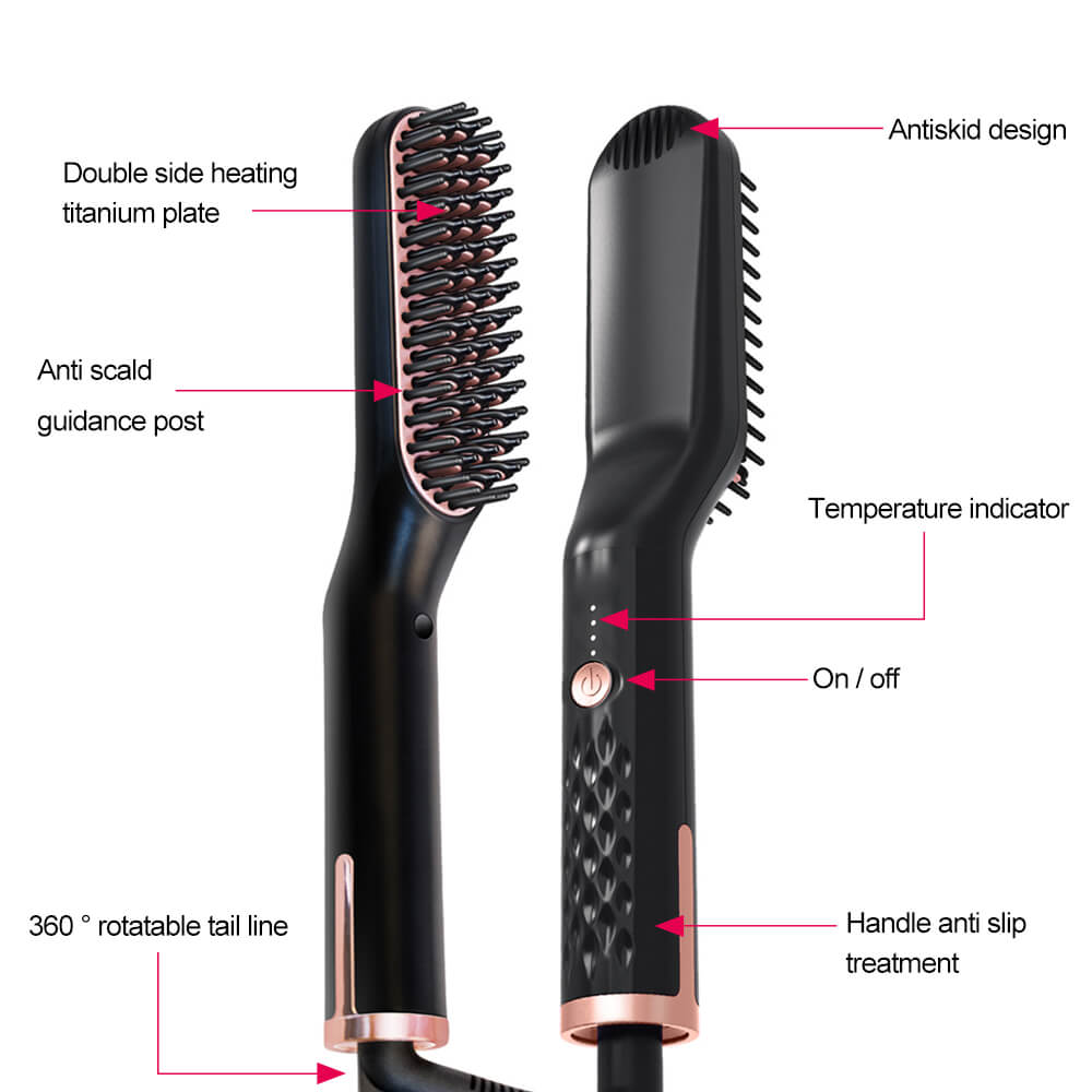 Beste Baard Stijltang Mannen Multifunctionele Vrouwen Haar Styler Elektrische Kam Quick Styling Professionele Rechttrekken Borstel