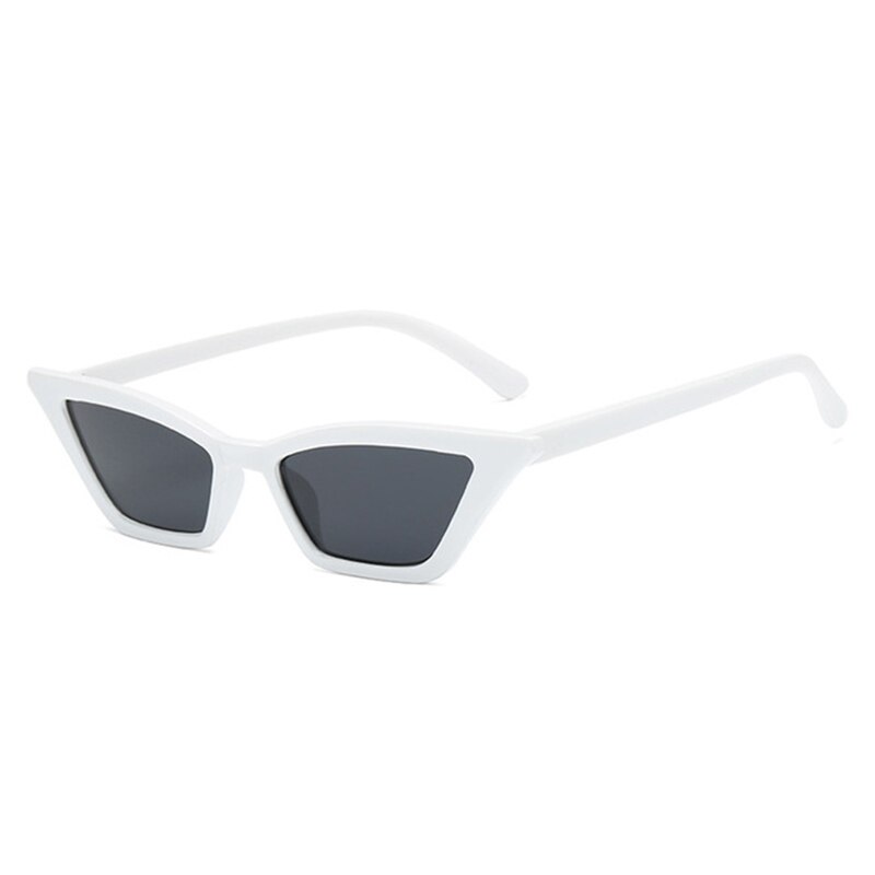 Naiset vintage cat eye aurinkolasit pieni kehys  uv400 aurinkovarjoja street eyewear luksus trendikkäitä aurinkolasit: Valkoinen ja musta