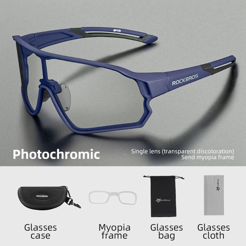 ROCKBROS Gafas Fotocromáticas para Ciclismo, Lentes Deportivas, Ultraligeras, Equipo de Seguridad, MTB, Deporte en Carretera, Protección UV400: Gris