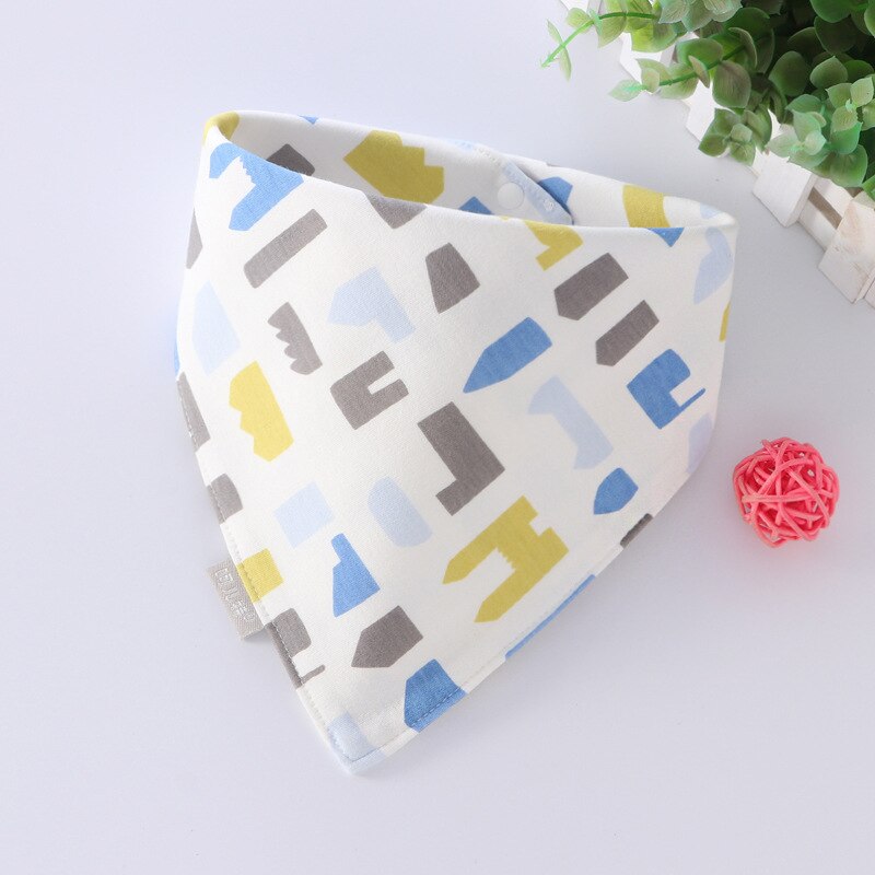 Baby Driehoek Slabbetjes Katoen Slabbetjes Cartoon Baby Speeksel Handdoek Feeding Schort Bandana Herbruikbare Doek Doekjes: WHT073F