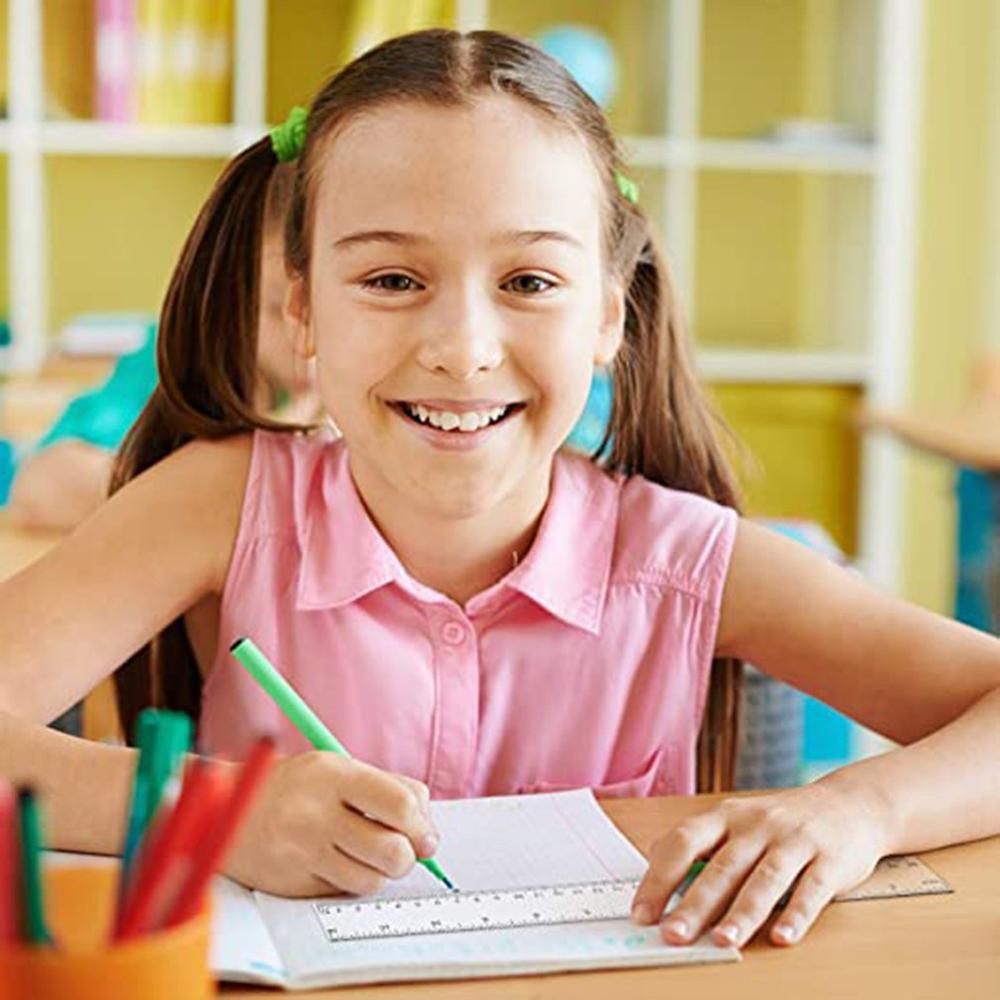 NewTransparent Organic Plastic Ruler 30cm Long Ruler Stationery Drawing Supplies Transparent Simple Ruler Square Ruler