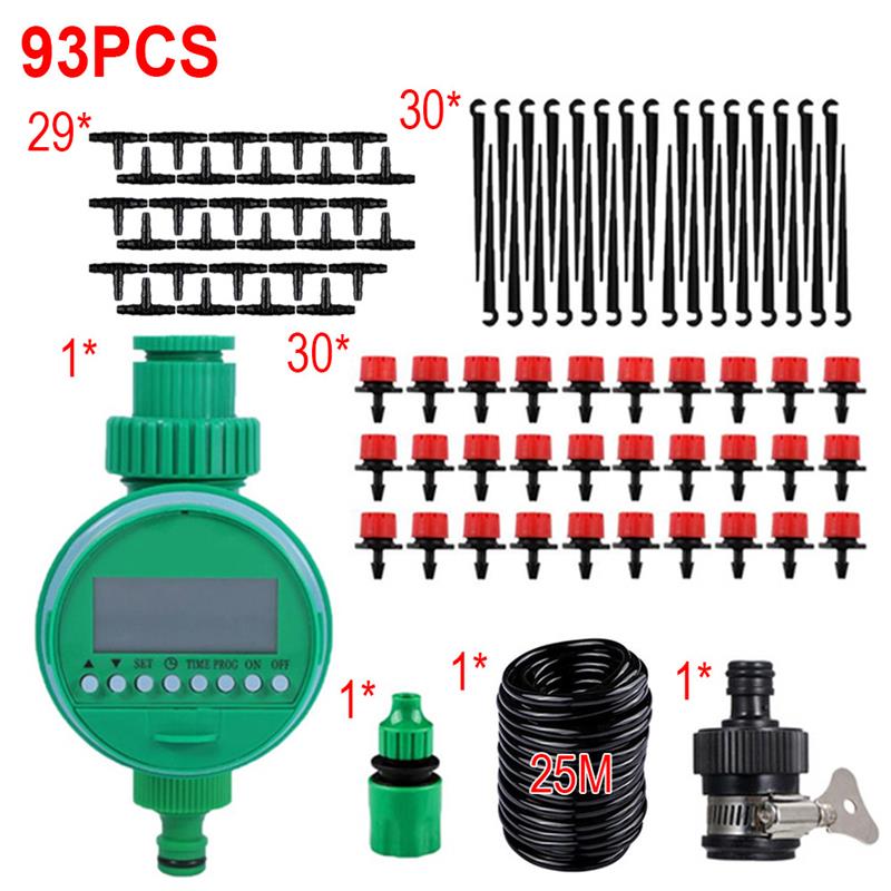 5M-25M DIY Drip Irrigation System Automatic Watering Garden Hose Micro Drip Watering Kits with Adjustable Drippers: 93pcs 25m