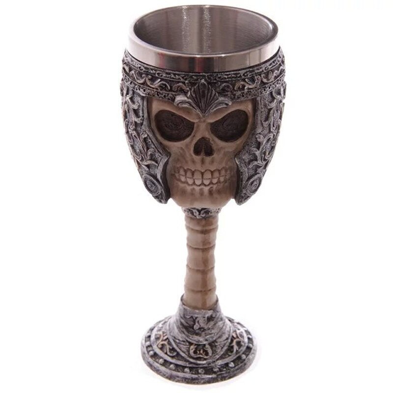 Retro harpiks rustfrit stål ølkrus kranium ridder halloween kaffekop viking te krus pub bar dekoration: H