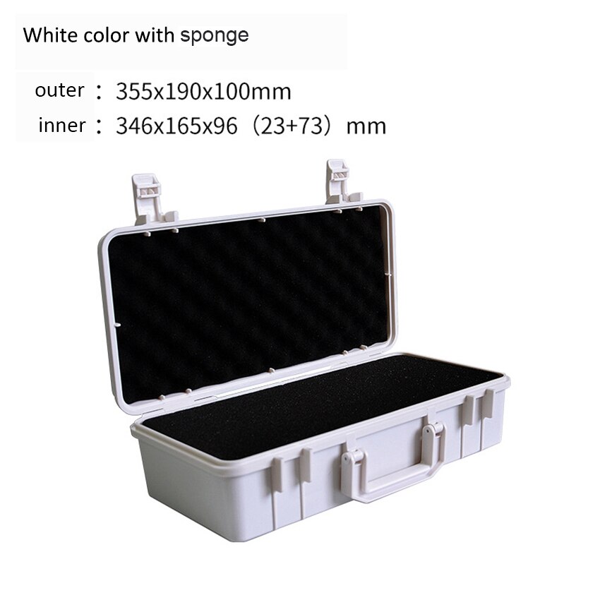 Waterproof Safety Case Abs Plastic Storage Toolbox Outdoor Sealed Safety Tool Box Equipment Instrument Tool Case Shockproof: white with sponge