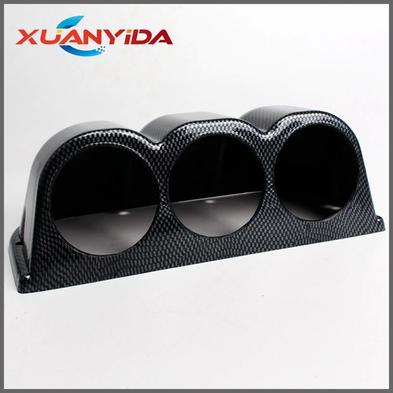 Universal Carbon Fiber 2.5" 60mm Single/Triple Hole Dash Gauge Pod Mount Holder Black Universal Car Styling Automotive Accessori: Dark Grey