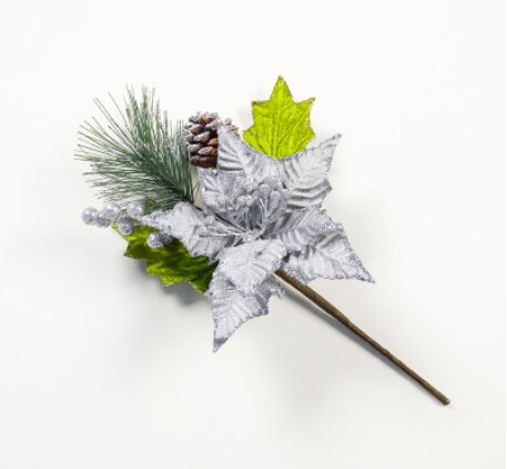 Kerstboom Decoratie Producten Goud/Rood/Sliver Pine Cone Kerstboom Toppers 3 Kleur: Sliver