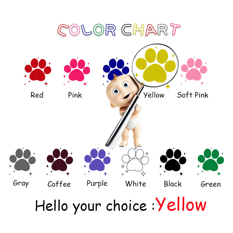 Gør-det-selv hundeindretning soveværelse aftagelige vinyldecals wallstickers pvc wallstickers kunst vægmaleri klistermærker dekorativt klistermærke vandtæt: Gul
