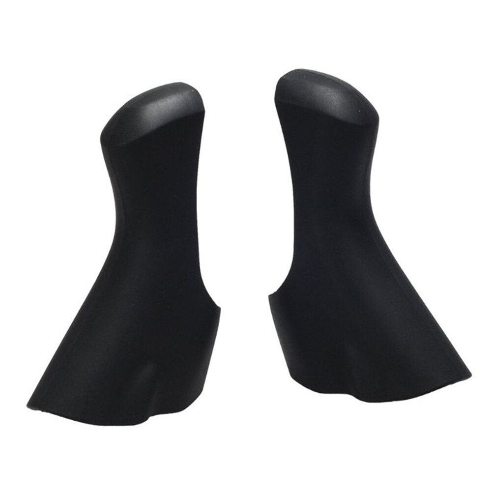 2 kpl polkupyörän kahvasuojat maantiepyörän vaihtokahvan silikonisuojat shimano st -r2000/r3000/r3030 :lle: Musta