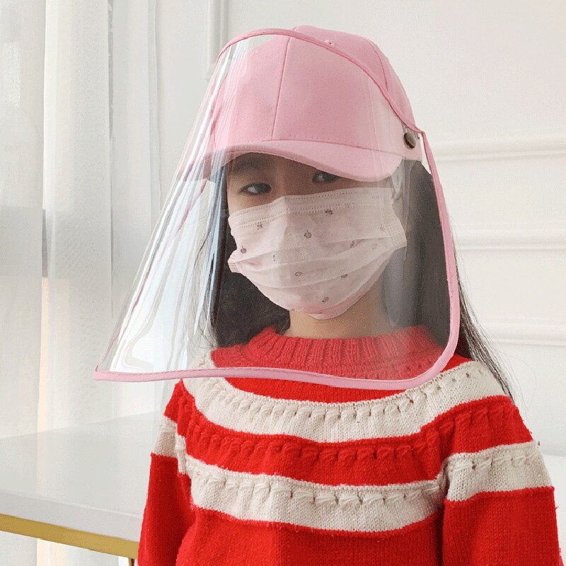 Kids Spring Baseball Cap Hat Cap Anti Fog Dust Hat with Protection Cover for Girls Boys HFing: Light Pink