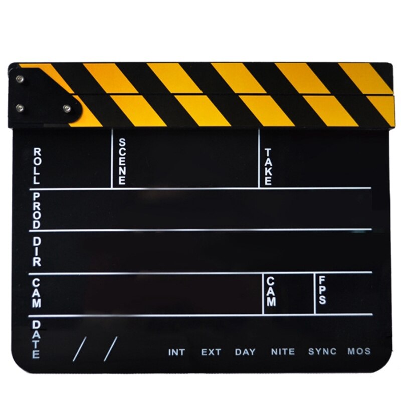Video Recording Accessories Film Scene Clapboard Movie Film Cut Board Erase Acrylic Director TV Cut Movie Action Clapper Board