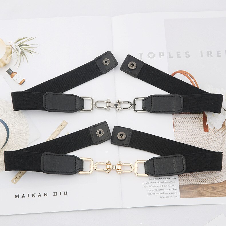 Luxury Gold Chain Belt Elastic Silver Metal Waist Belts for Women Stretch Ladies Coat Ketting Riem Waistband 2.3cm