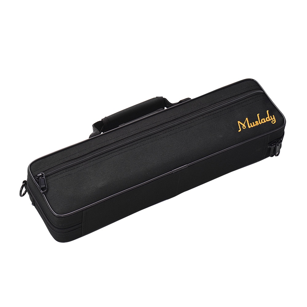 Muslady 16 hål c flöjt fodral gig bag ryggsäck låda vattentät 600d bomullsvaddering med rem top bärhandtag rengöringsduk
