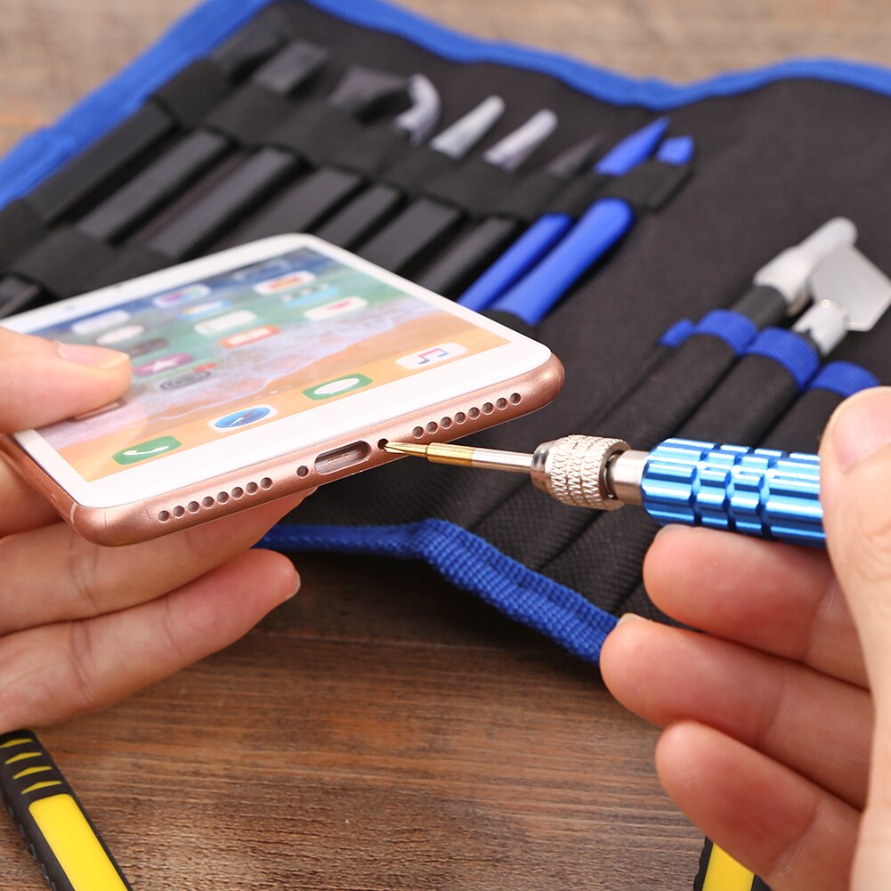 17 in 1 Phone Tablet Repair Hand Tools Kit Dual Ends Spudger Pry Opening Tool Screwdriver Tweezer Set for iPhone iPad Maintance
