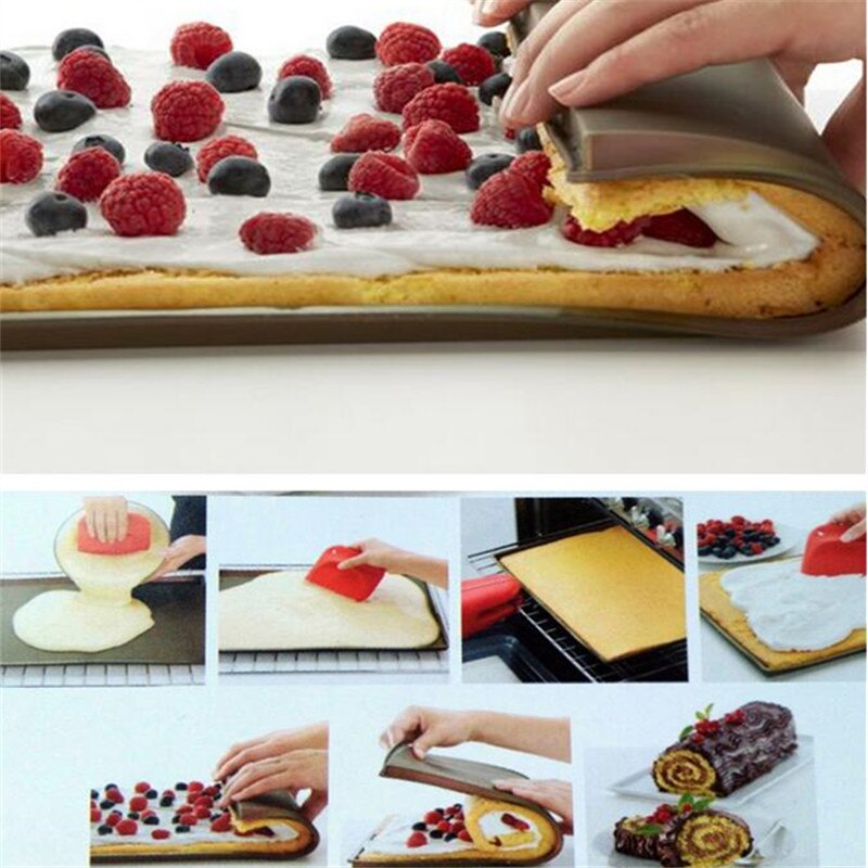 Big size 32*28 cm non-stick siliconen bakken mat diy macaron brood cake gebak dessert maken gereedschap oven zwitserse roll pad bakvormen