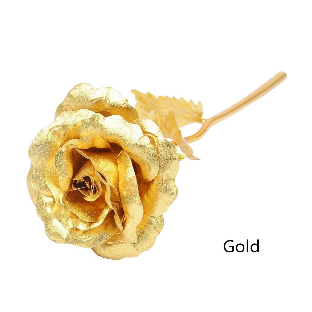 Złoto foliowane dekoracje ślubne z różami kwiat prezent na walentynki kochanka róża sztuczny kwiat Dropshipping: 01 Gold