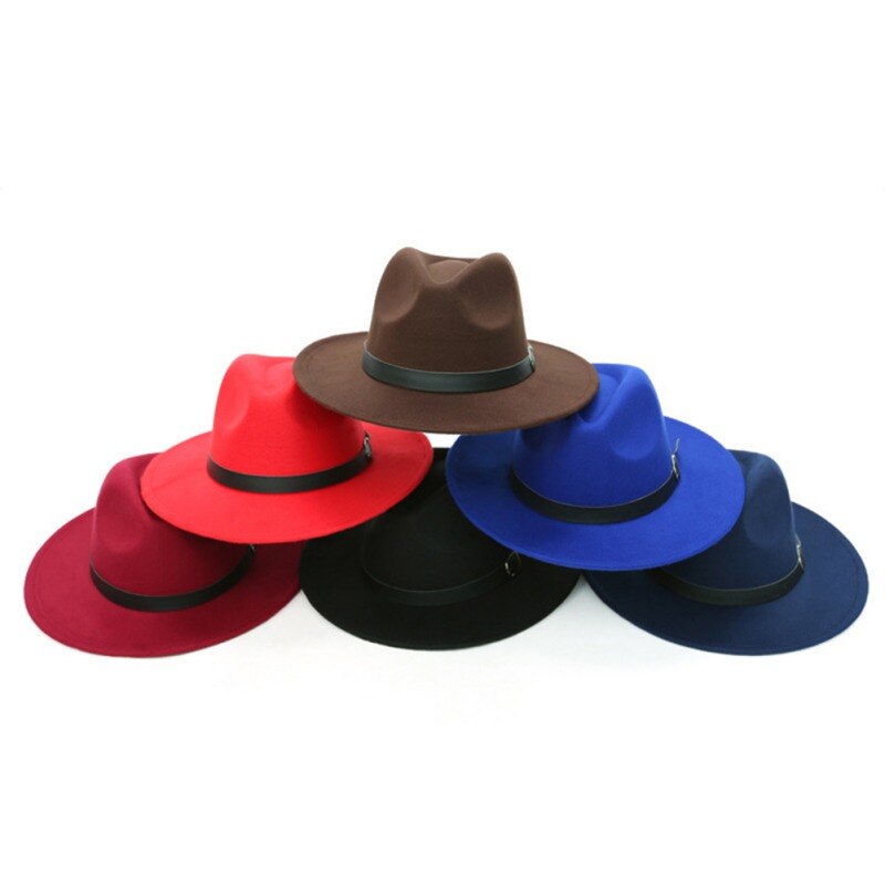 Unisex Hat Women Felt Hat Fedora Hats Women Classic British Imitation Woolen Autumn Winter Laday Jazz Streetwear Felt Hats