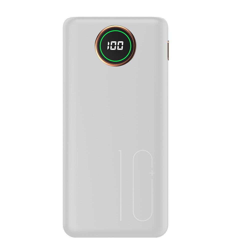 CASEIER di Lusso classico retrò Accumulatori E Caricabatterie Di Riserva 20000mAh Luce respirazione Schermo A portato PORTE USB Powerbank Ricarica Veloce Bancario Batteria: 10000mAh bianca